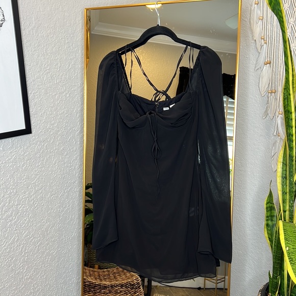 HOUSE OF CB 'BabyDoll' Black Chiffon Halter Mini Dress NWOT - Picture 15 of 15
